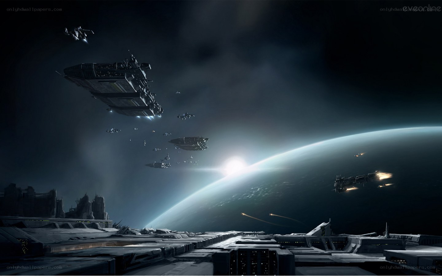 Spaceships near a planet