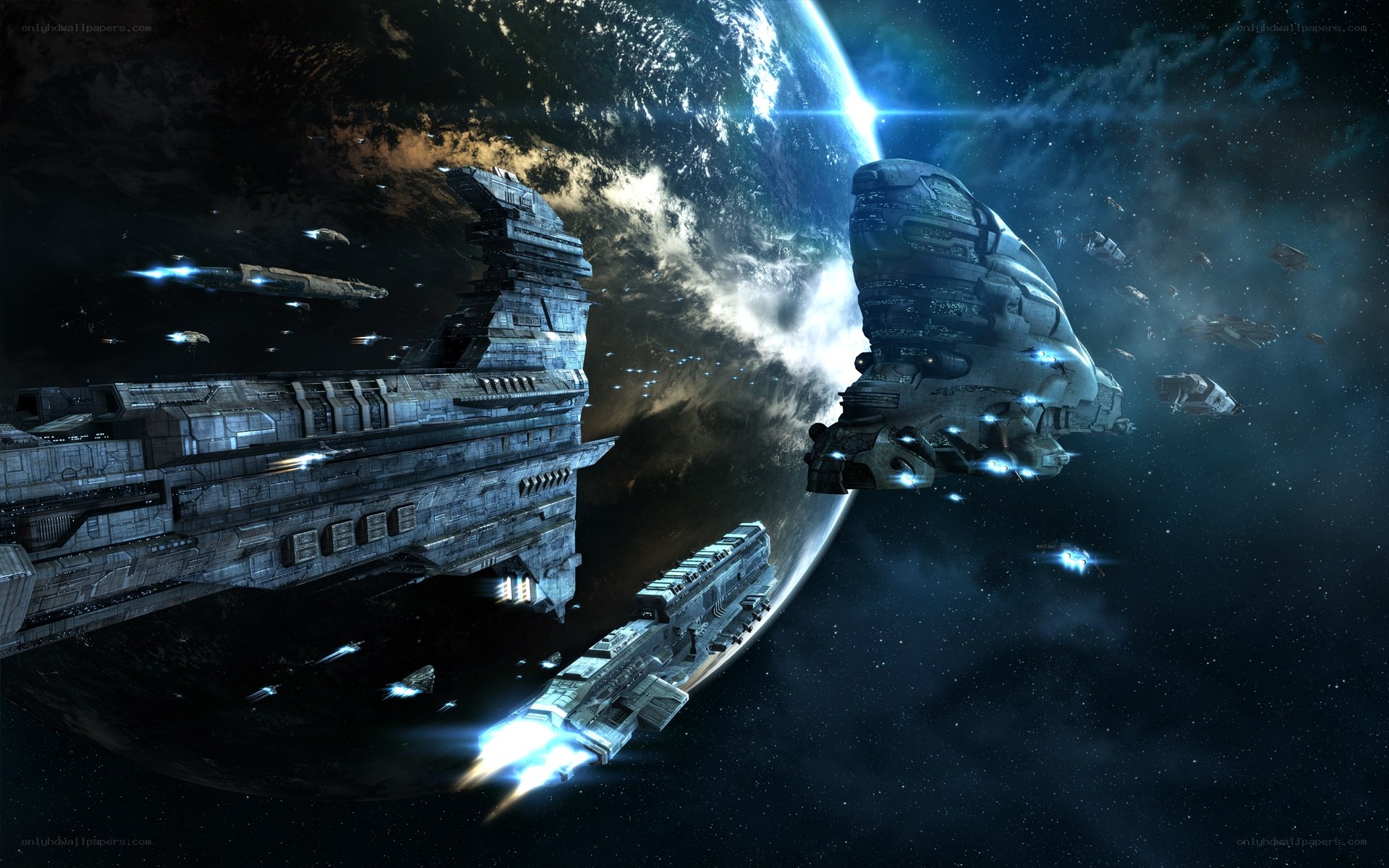 Spaceships near a planet