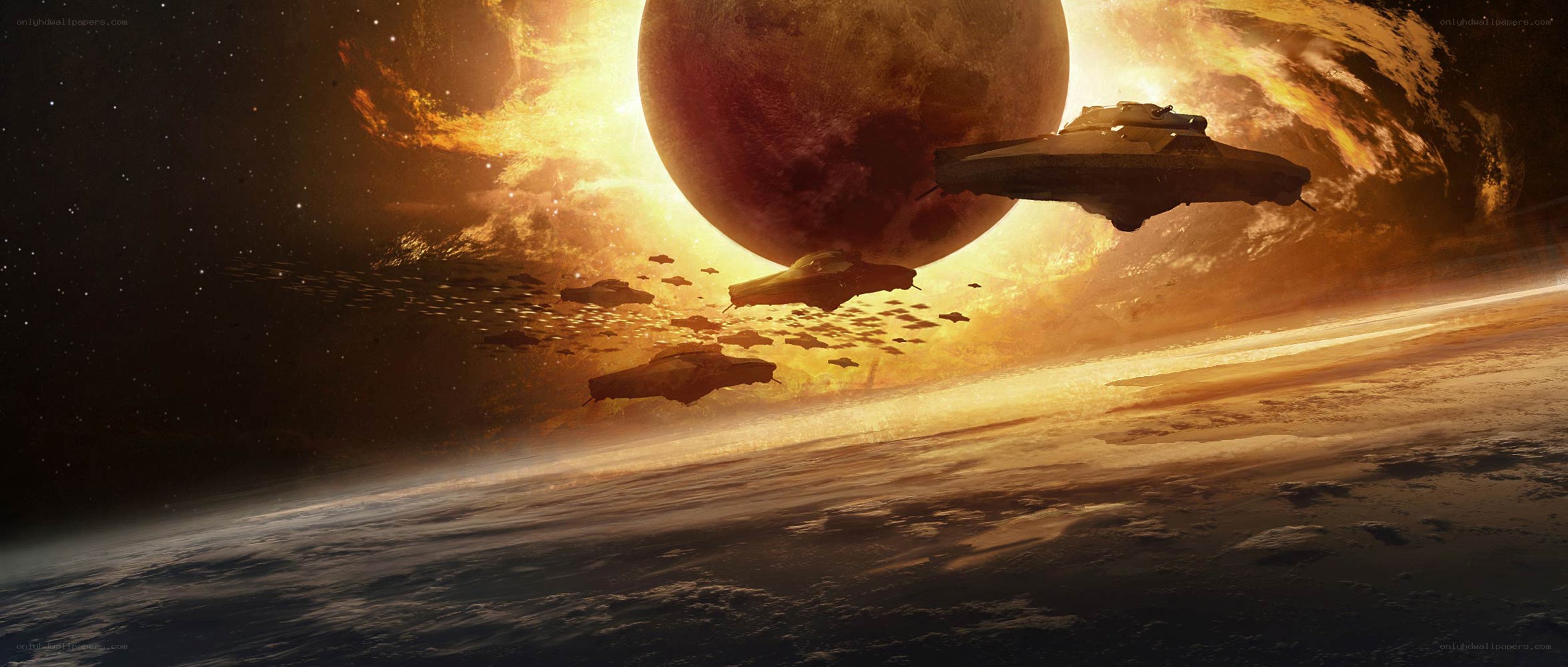 Spaceships near a planet