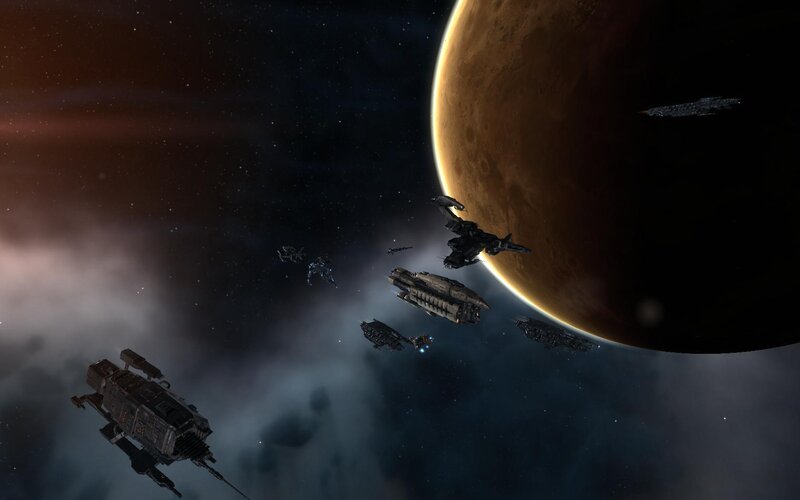 spaceships near a planet