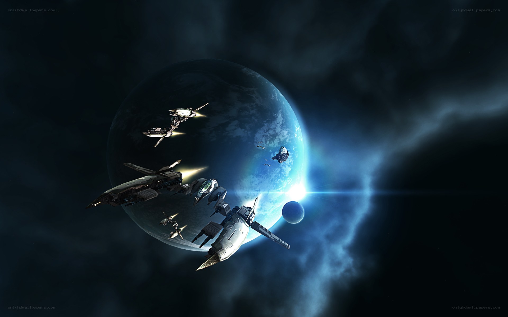 Spaceships near a planet