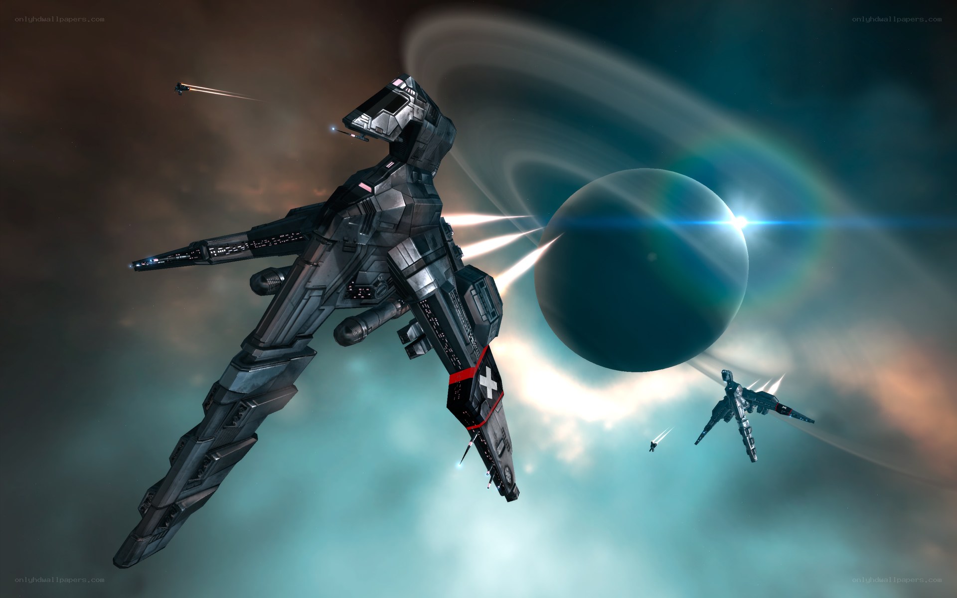 Spaceships near a planet