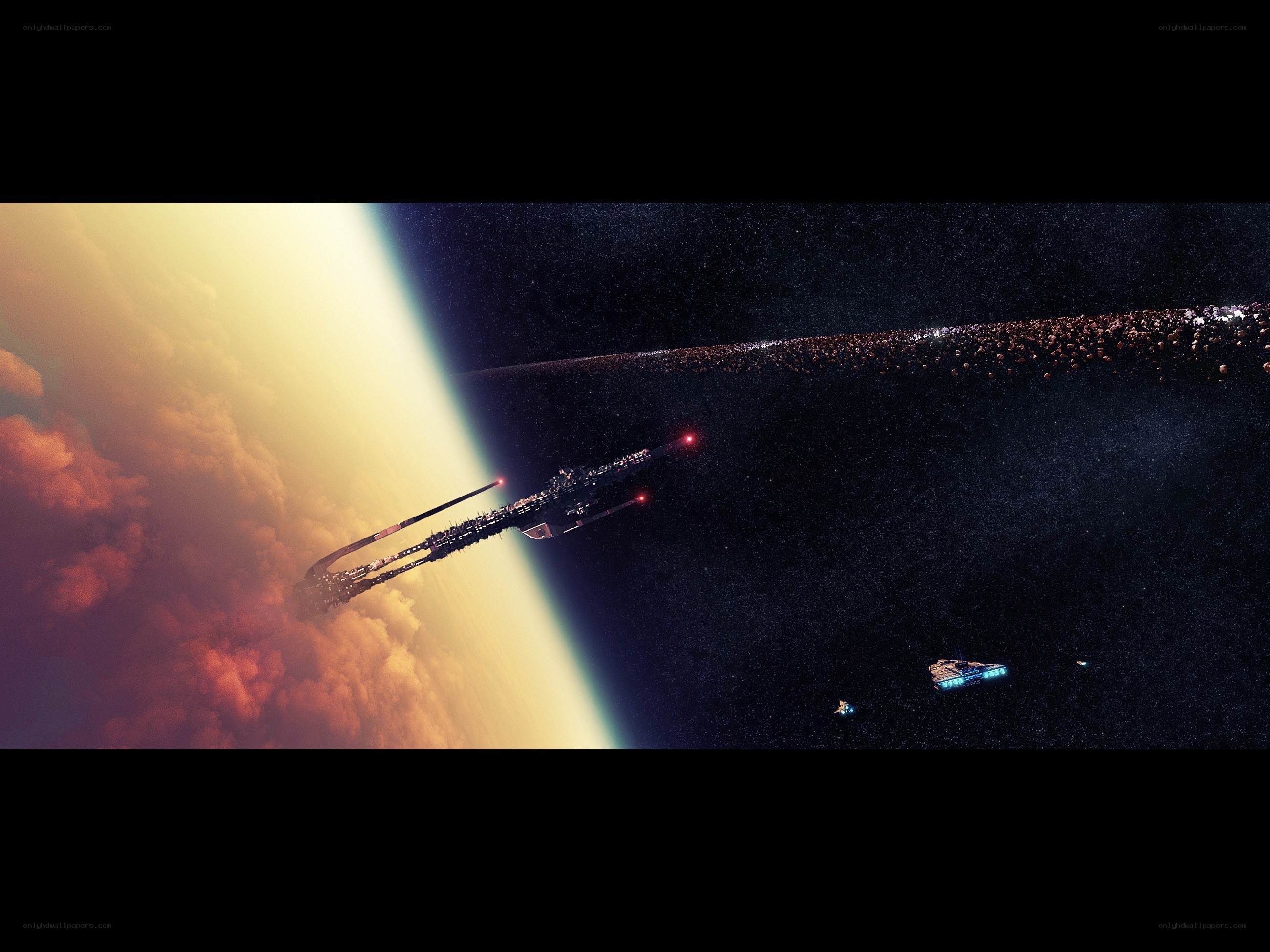 Spaceships near a planet