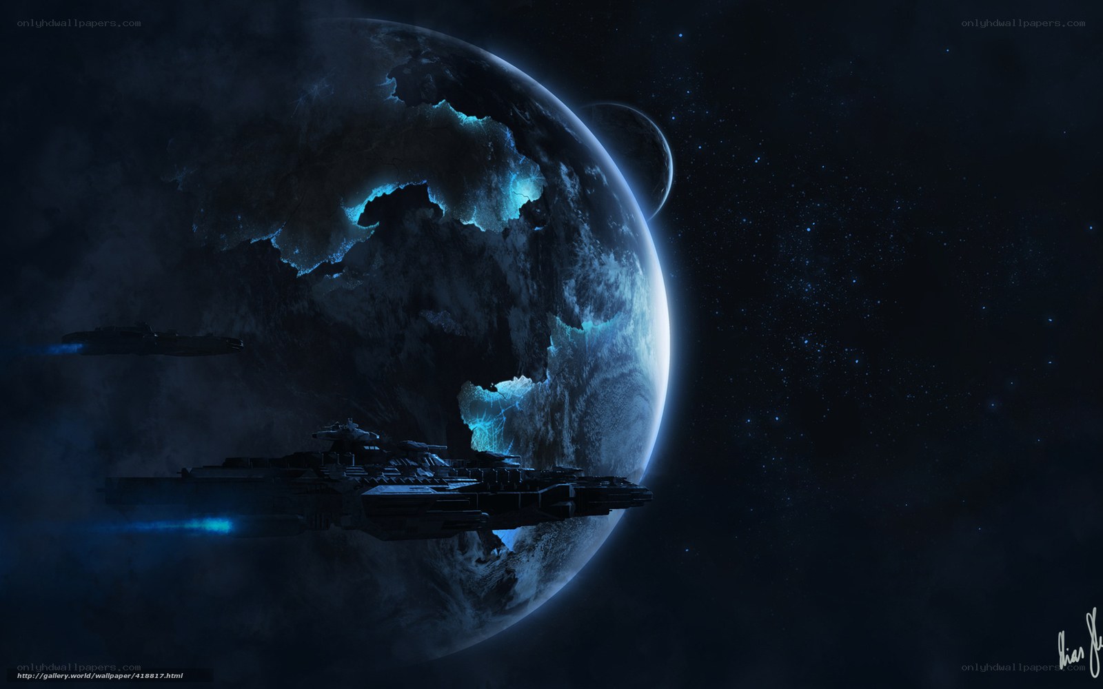 Spaceships near a planet