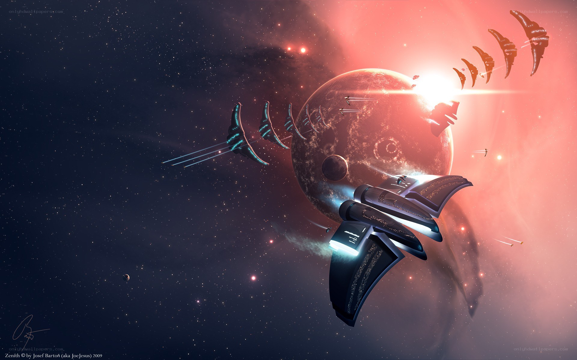 Spaceships near a planet