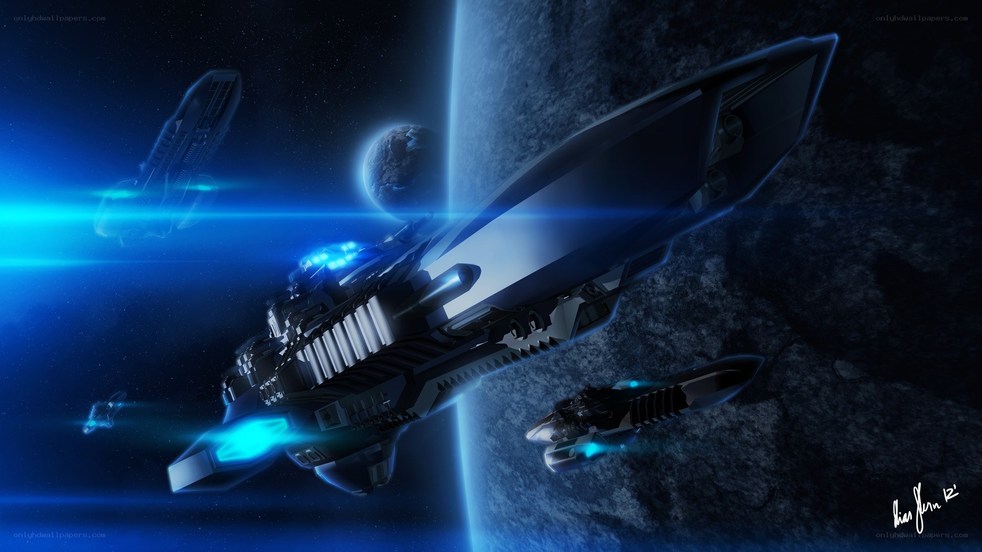 Spaceships near a planet