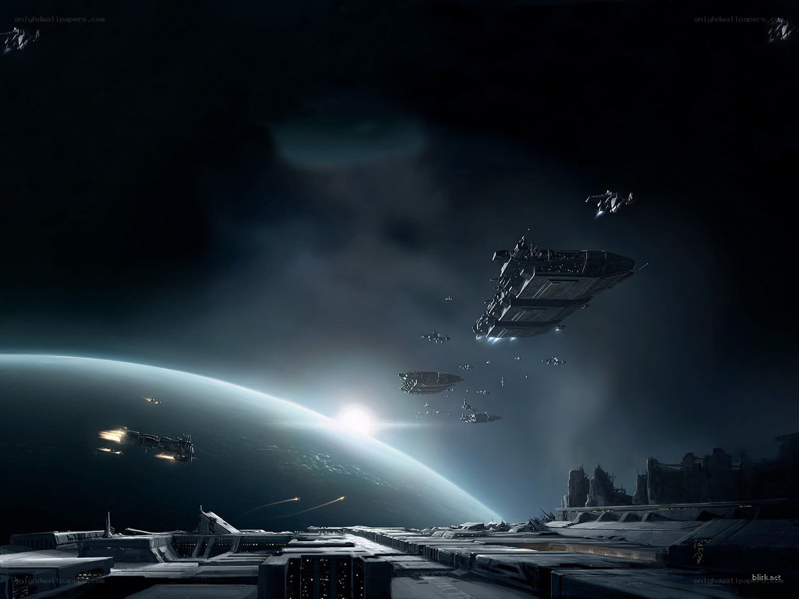 Spaceships near a planet