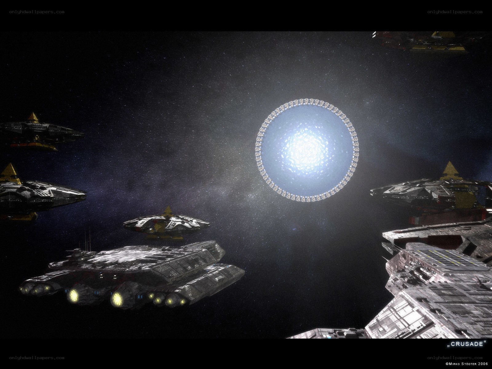 Spaceships near a portal