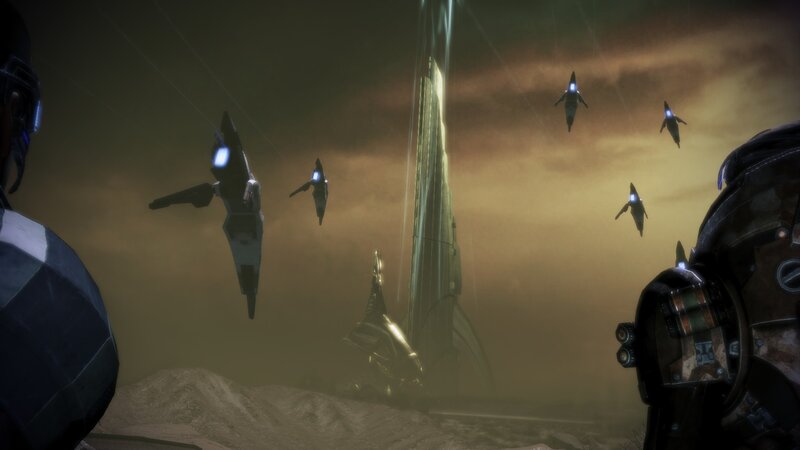 Spaceships Near a Tower — Brown
