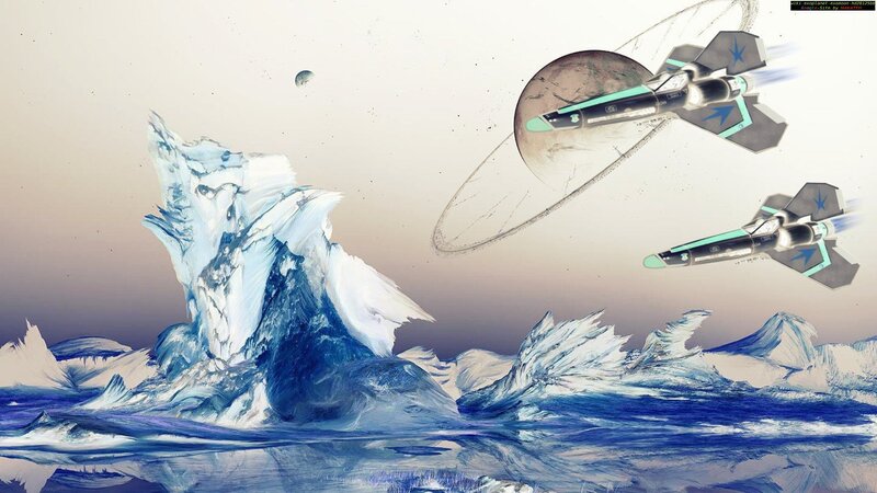 Spaceships Near Ice Planet