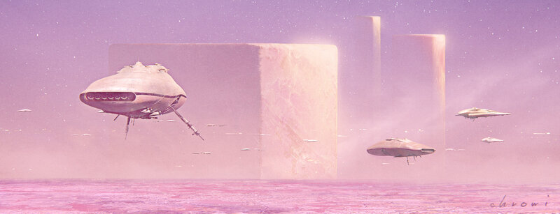 Spaceships Near Monoliths