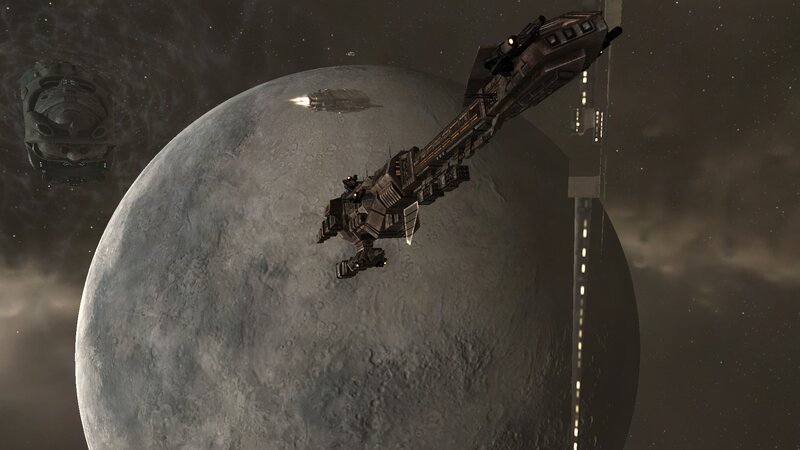Spaceships Near Moon — Gray