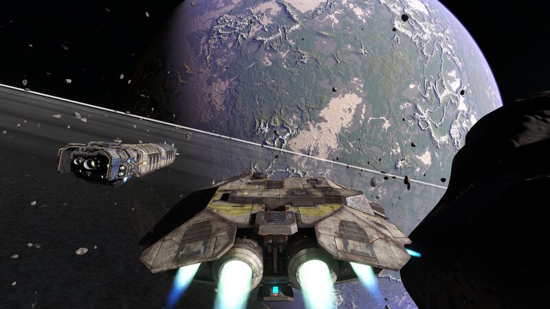 Spaceships Near Planet — Gray, Dramatic, 3d Render
