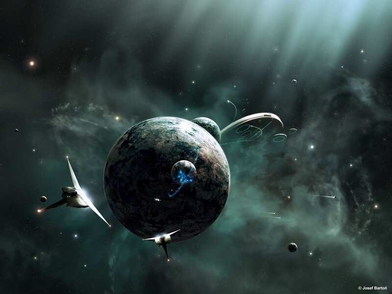 Spaceships Near Planet — Spacecraft