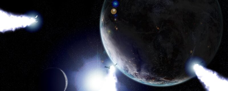 Spaceships Near Planet — Stars