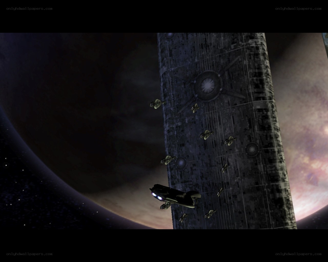 spaceships near space station
