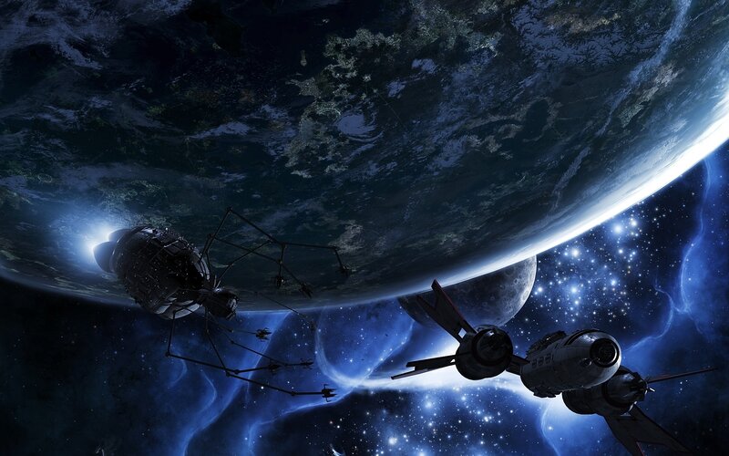 Spaceships orbiting a planet