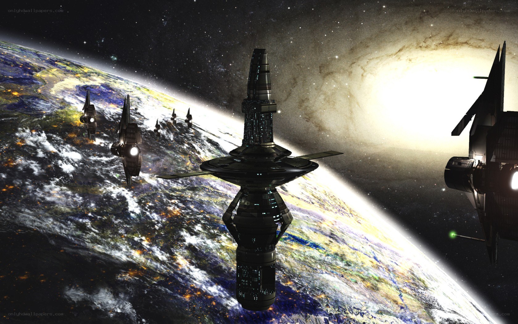 Spaceships orbiting a planet