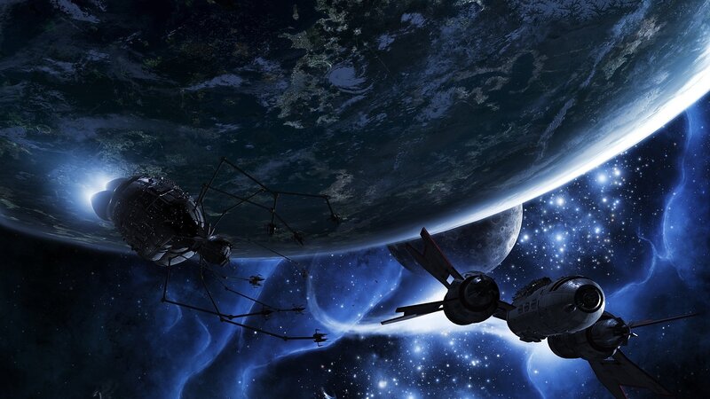 Spaceships orbiting a planet
