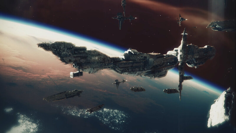 Spaceships orbiting a planet