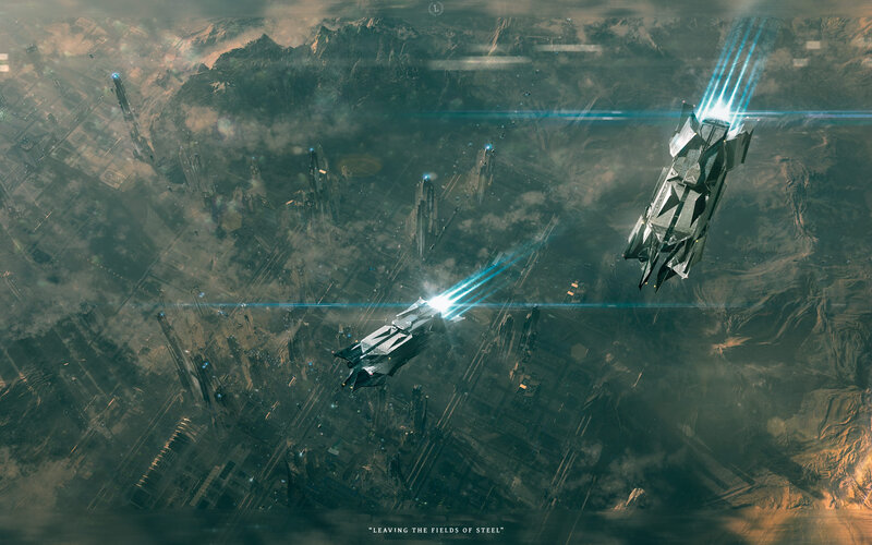 Spaceships over City