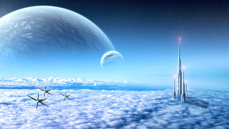 Spaceships over Clouds