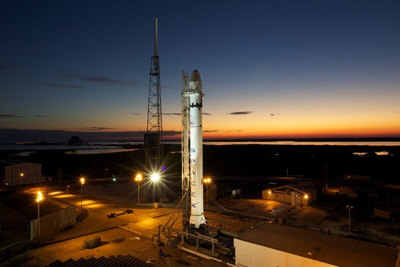 SpaceX rocket at launch site