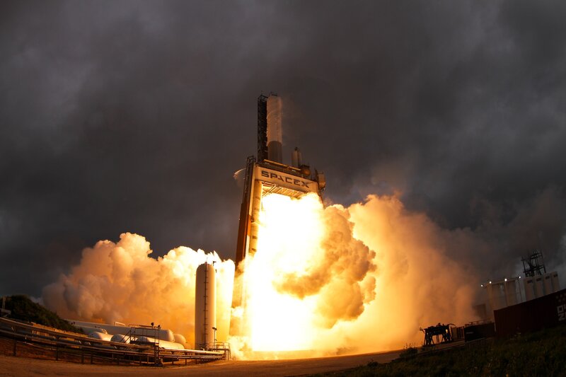 SpaceX Rocket Launch — Orange