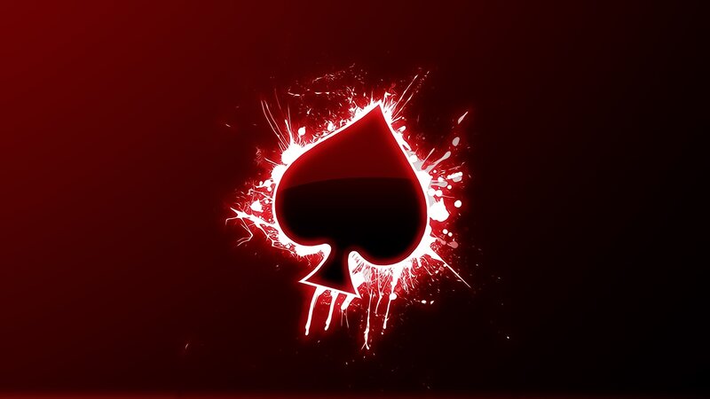 Spade symbol with red glow