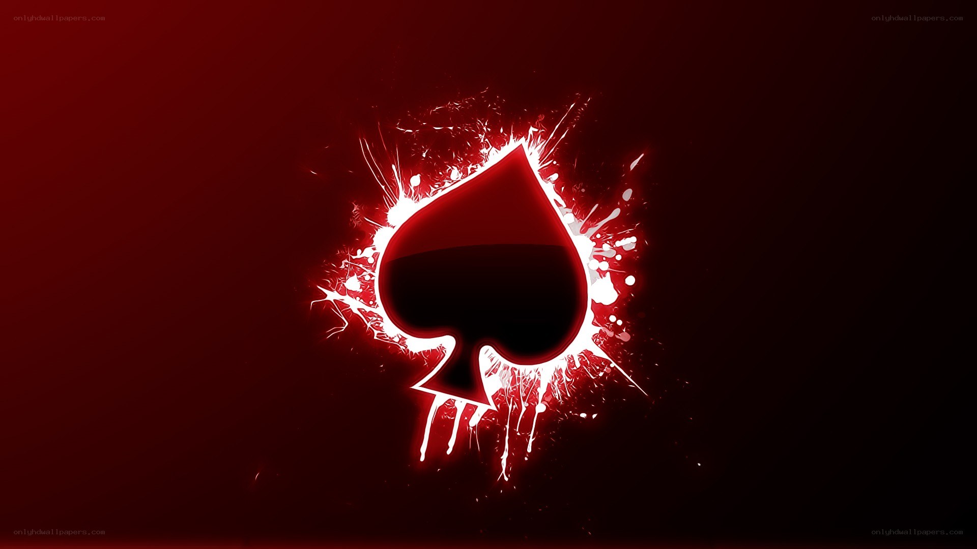 Spade symbol with red glow