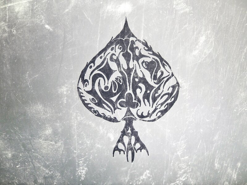 Spade Symbol with Tribal Design