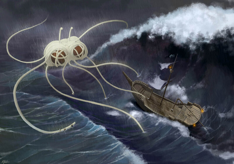 Spaghetti monster attacks ship