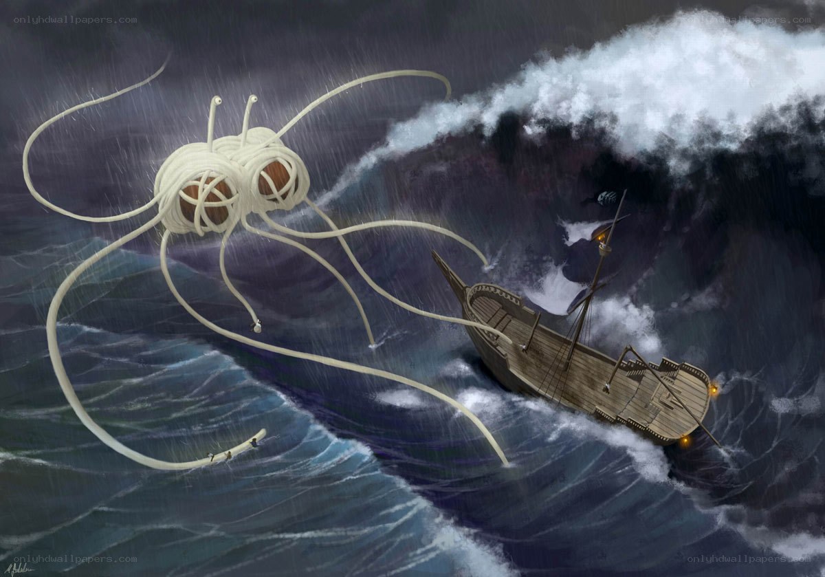 Spaghetti monster attacks ship