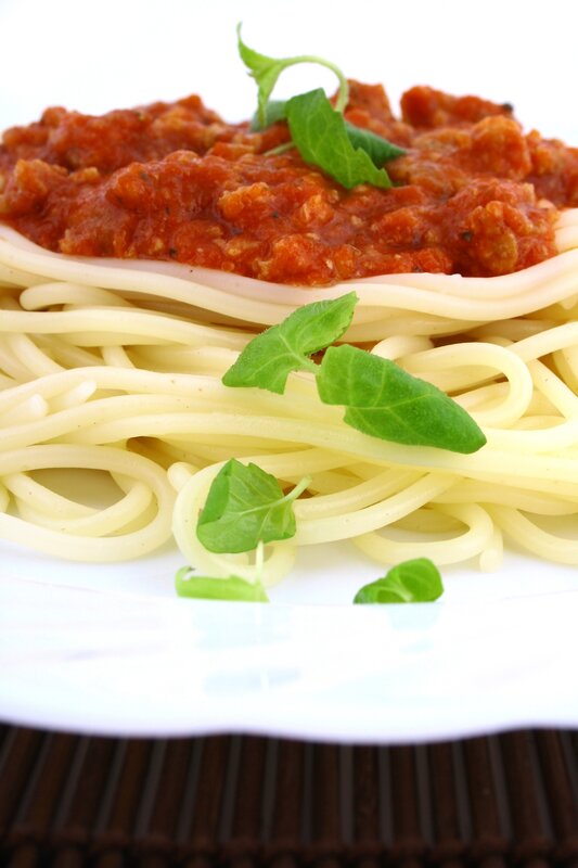 Spaghetti with tomato sauce
