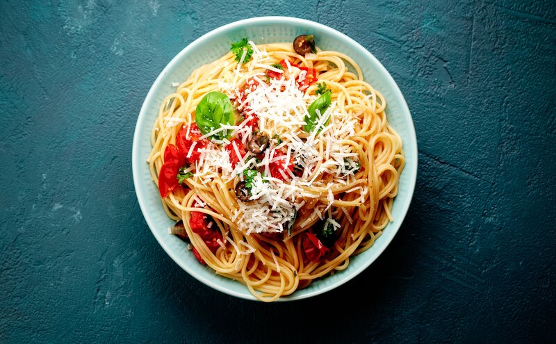 Spaghetti with Tomatoes — Blue