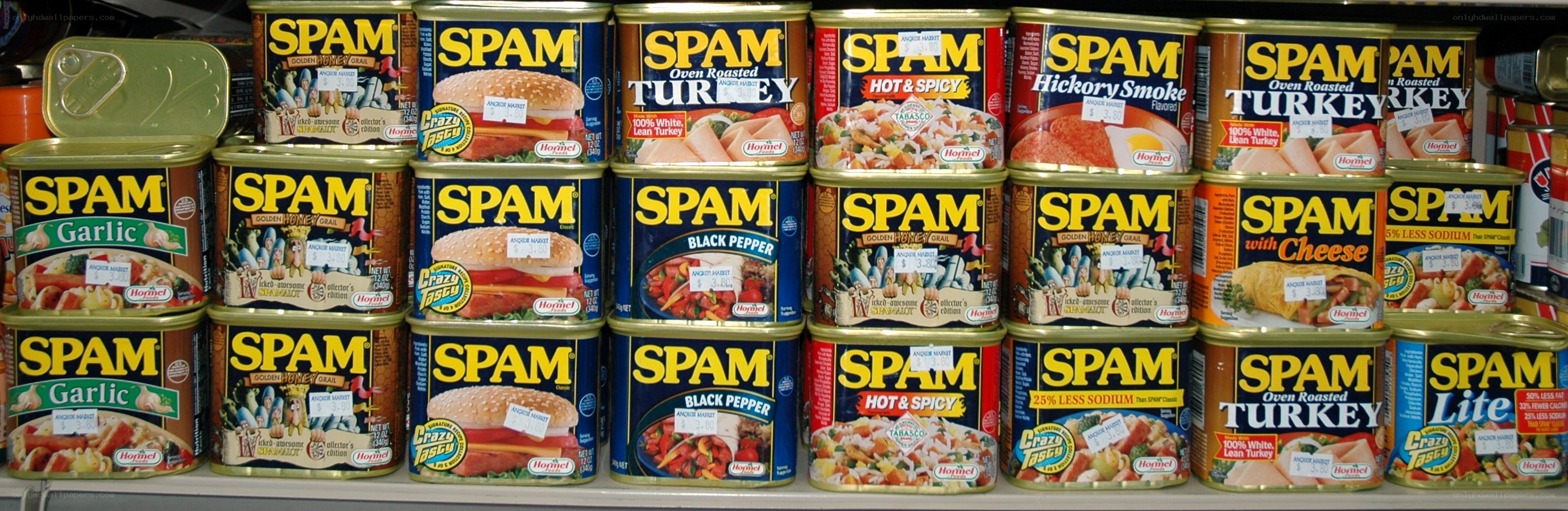 Spam canned meat varieties