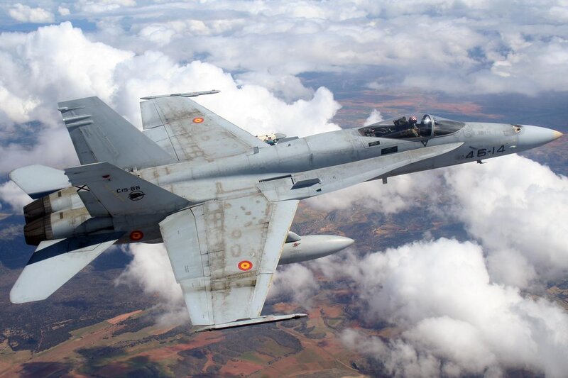 Spanish Air Force fighter jet in flight