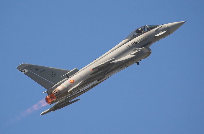 Spanish Eurofighter jet in flight
