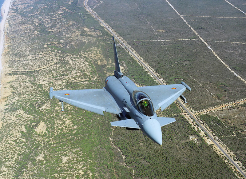 Spanish Eurofighter jet in flight