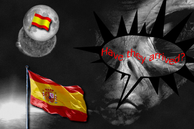 Spanish Flag and Moon