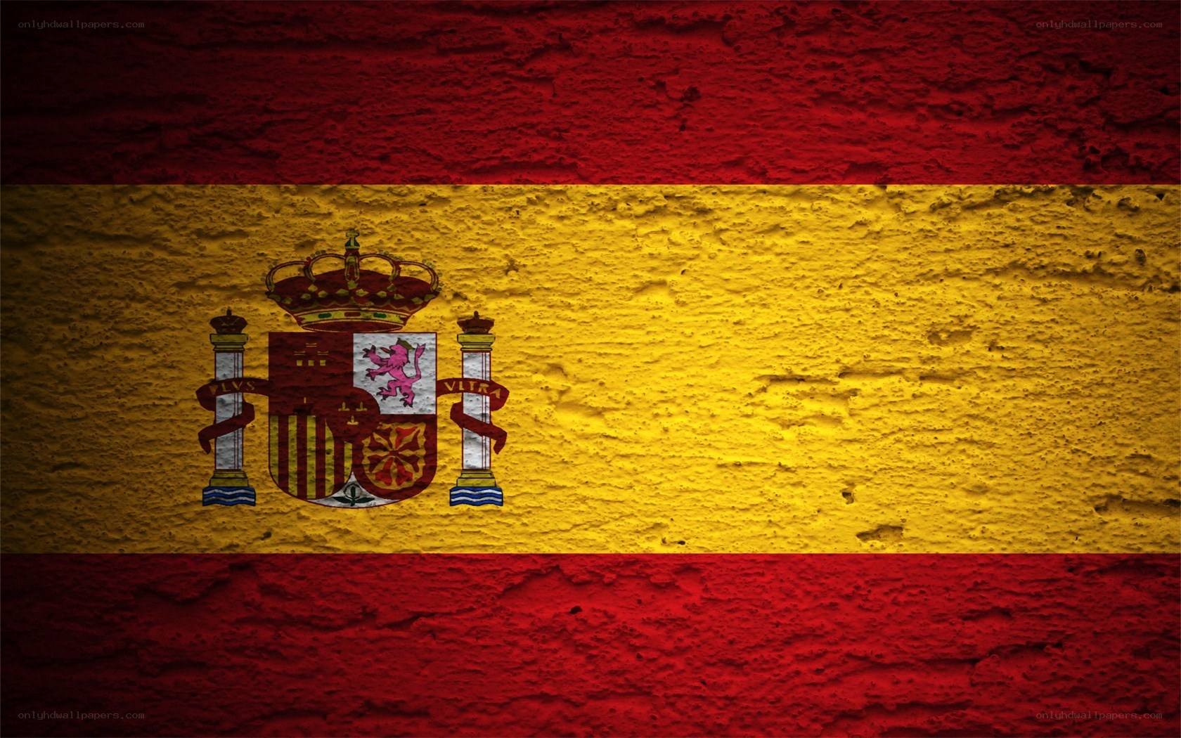 Spanish flag on textured wall