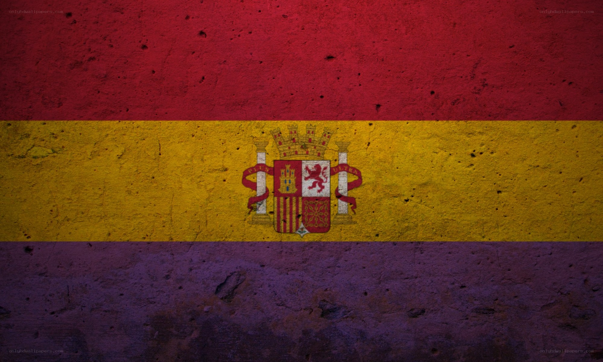 Spanish flag on textured wall