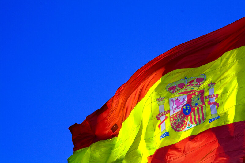 Spanish Flag Waving — Blue