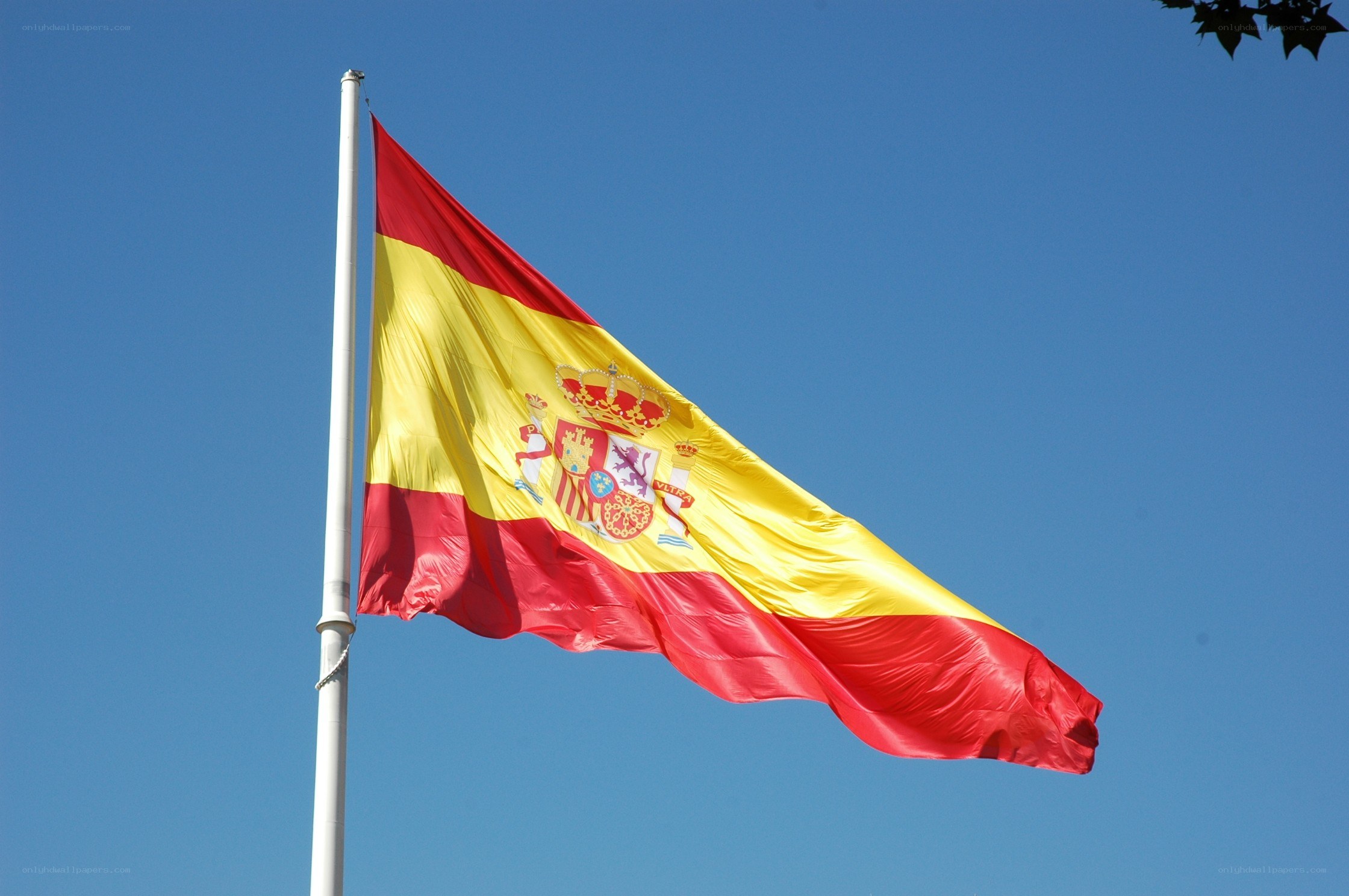 Spanish flag waving in the wind