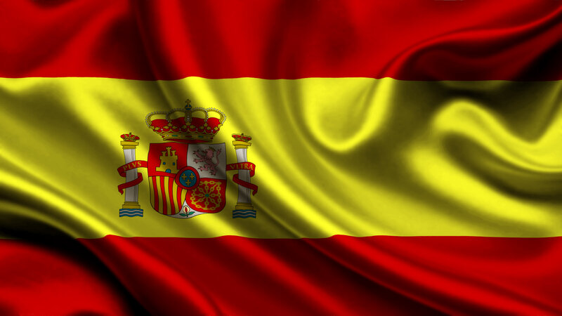 Spanish Flag Waving — Red, Patriotic, Digital Art