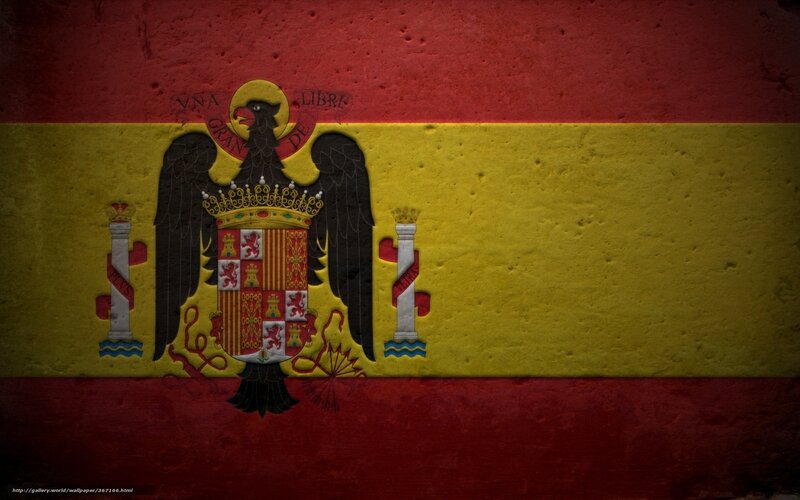 Spanish Flag with Coat of Arms — Red, Patriotic