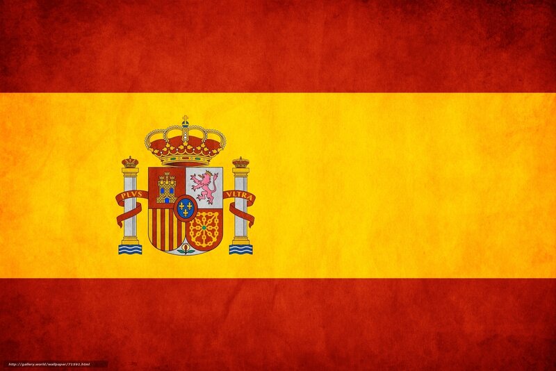 Spanish Flag with Coat of Arms — Red