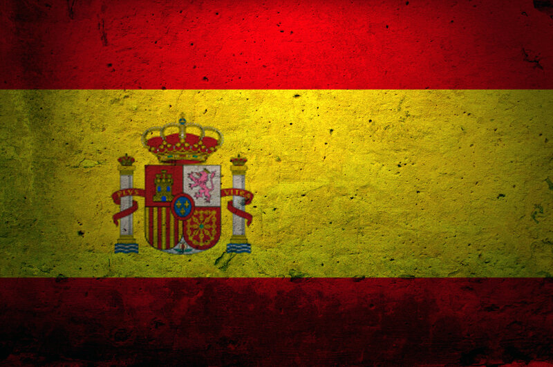 Spanish flag with grunge texture