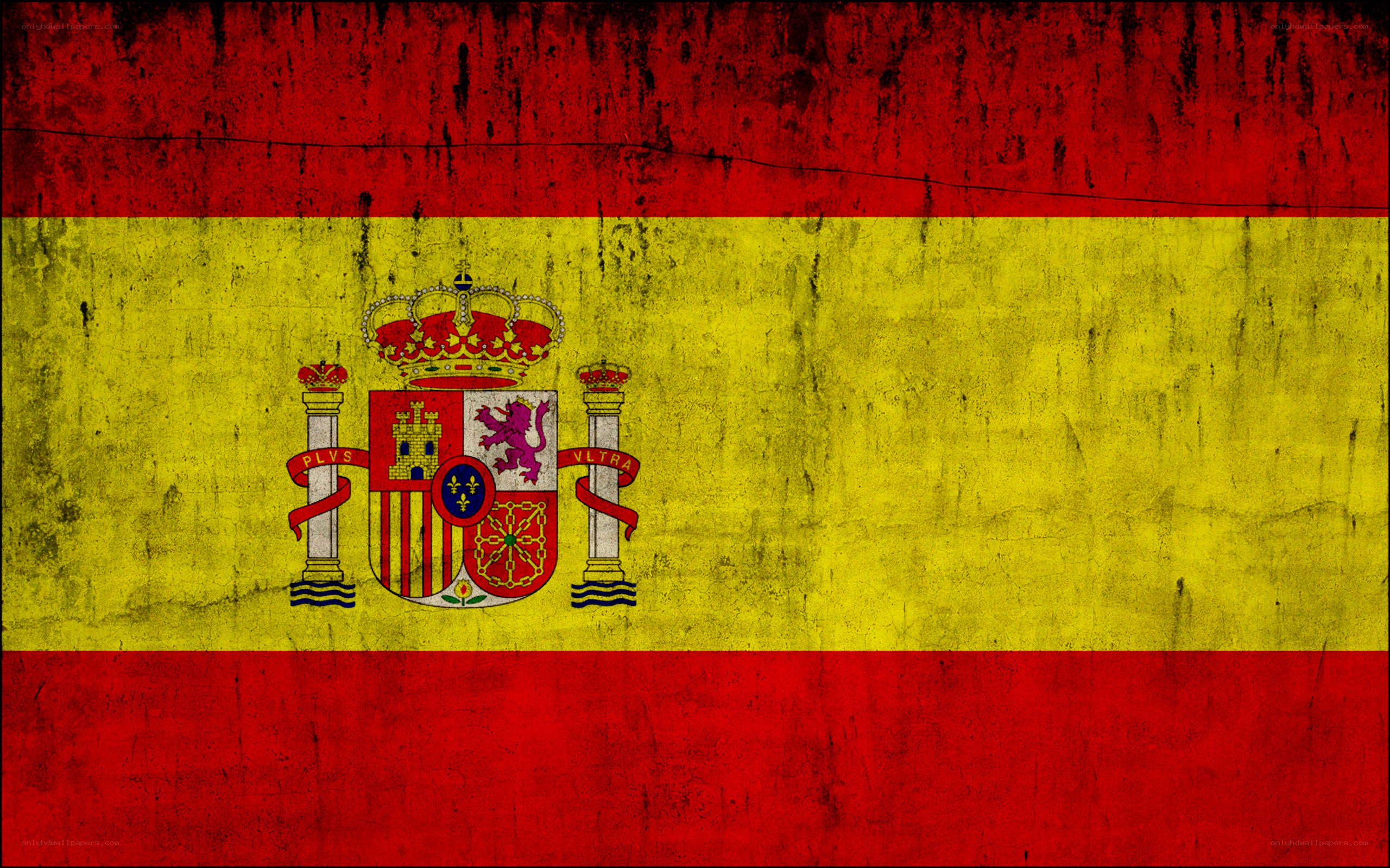 Spanish flag with grunge texture