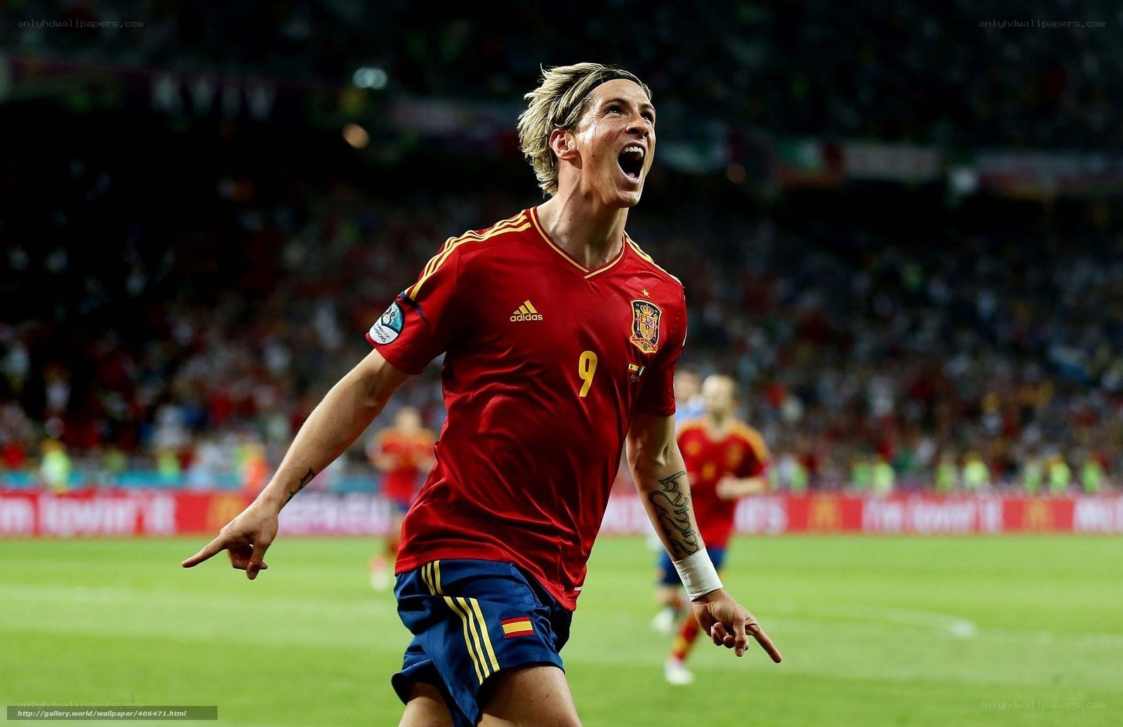 Spanish football player celebrating